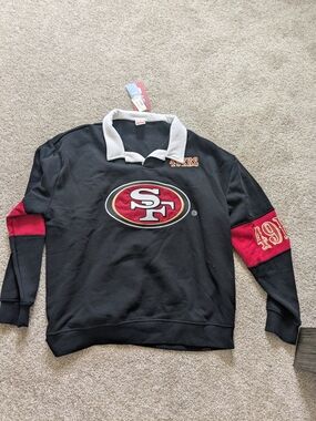 NFL Black Pullover with White Collar and Red Accents